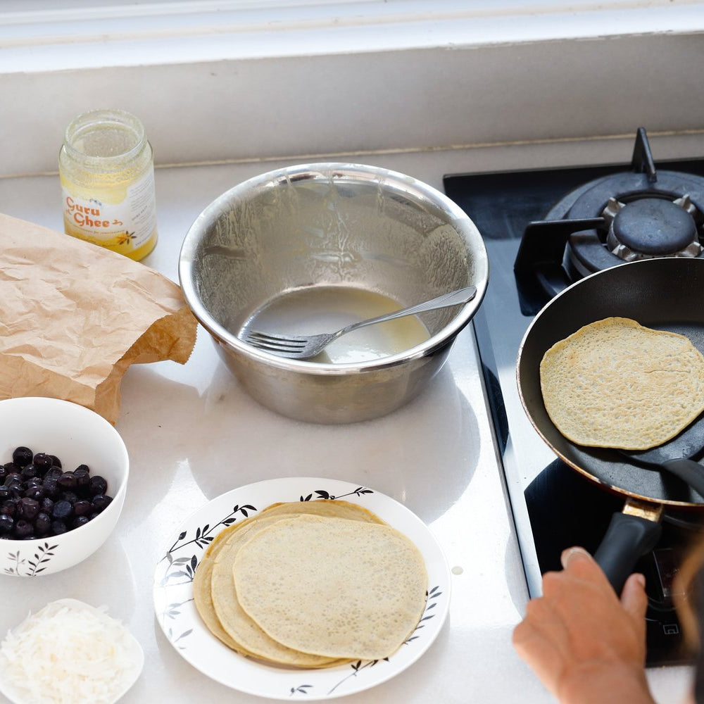 Cassava Pancakes + Foraged Chia Jam