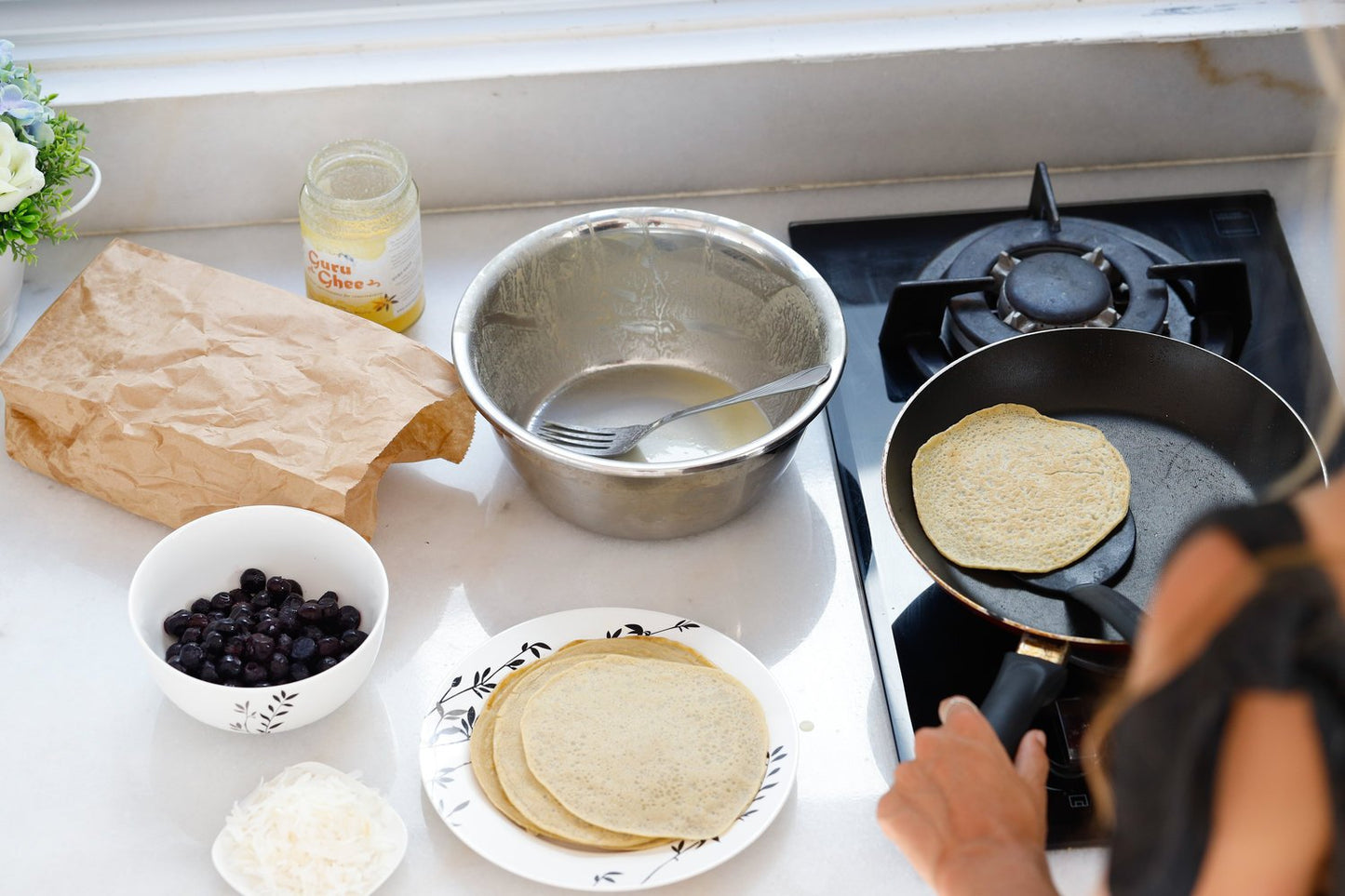 Cassava Pancakes + Foraged Chia Jam